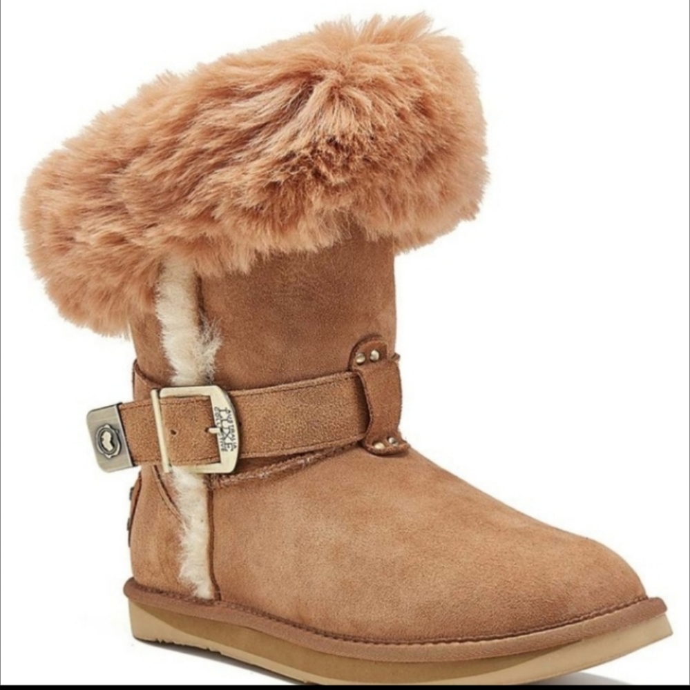 Australia Luxe Collective Tsar Short Designer Pebbled suede Designer Fur #474